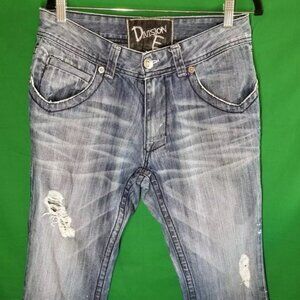 DIVISION E Blue Men's Size 31X26 Loose Baggy Y2K Hip Hop Distressed Jeans Retro